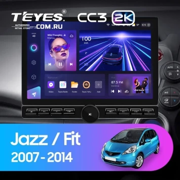 Штатная магнитола Teyes CC3 2K 6/128 Honda Jazz 2 GG (2007-2014) Правый руль (13" с кнопками)