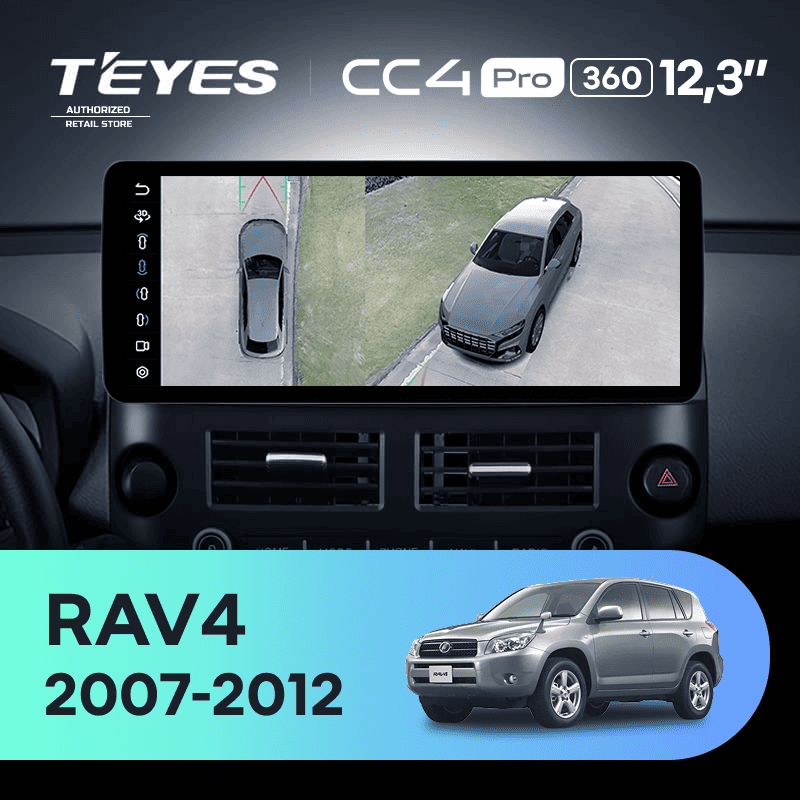 Штатная магнитола Teyes CC4 Pro 12.3" 360 8/128 Toyota RAV4 XA30 (2007-2012) F1