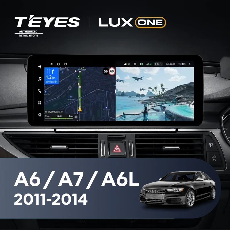 Штатная магнитола Teyes LUX ONE 6/128 Audi A6 C7 4 A6L (HN+R System) (2011-2014) Правый руль