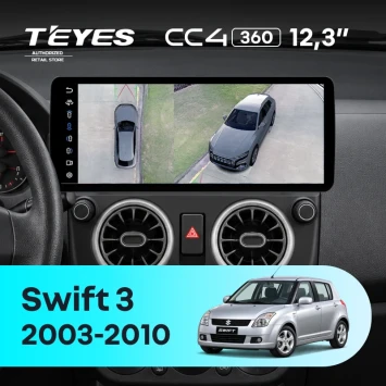 Штатная магнитола Teyes CC4 12.3" 360 8/128 Suzuki Swift 3 (2003-2010)