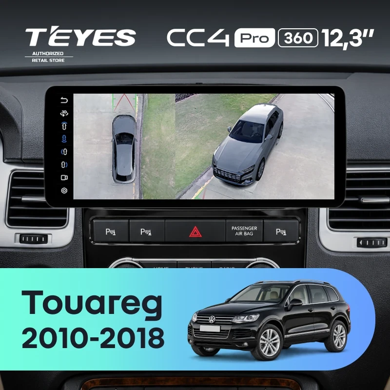 Штатная магнитола Teyes CC4 Pro 12.3" 360 12/256 Volkswagen Touareg FL NF (2010-2018) Тип-A