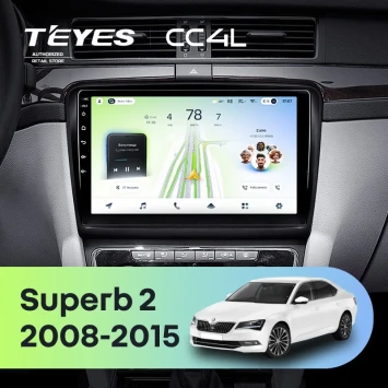 Штатная магнитола Teyes CC4L 4/64 Skoda Superb 2 B6 (2008-2015) (10 inch Universal)