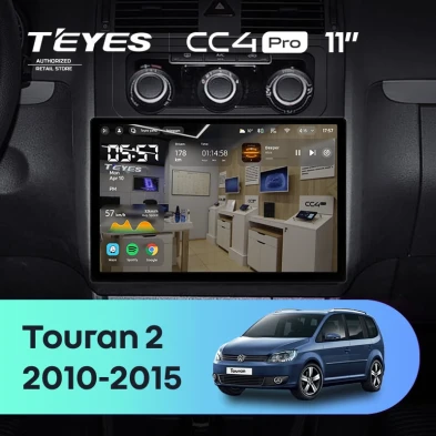 Штатная магнитола Teyes CC4 Pro 8/128 Volkswagen Touran 2 1T (2010-2015) (11")