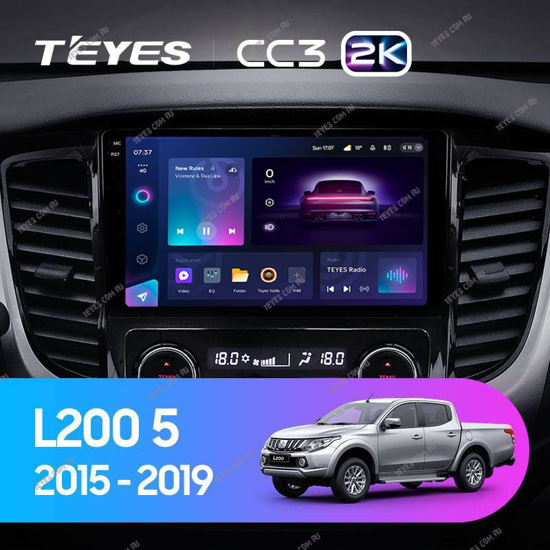 Штатная магнитола Teyes CC3 2K 4/64 Mitsubishi L200 5 (2015-2019) климат контроль F2