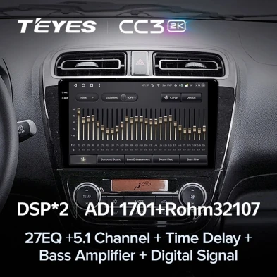 Штатная магнитола Teyes CC3 2K 6/128 Mitsubishi Mirage 6 (2012-2018)