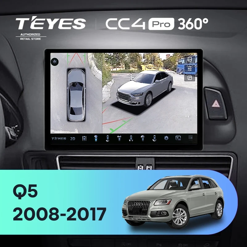 Штатная магнитола Teyes CC4 Pro 360 8/128 Audi Q5 8R (2008-2017) Тип-A (11")