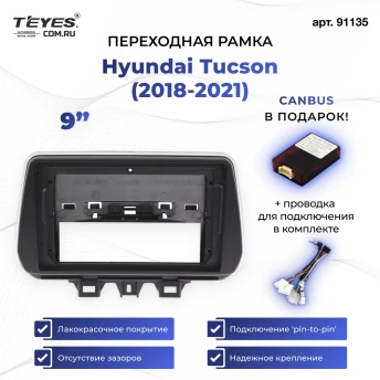 Переходная рамка Hyundai Tucson (2018-2021) (1 Din) (9")
