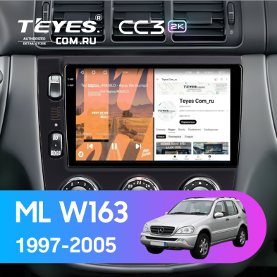 Штатная магнитола Teyes CC3 2K 4/64 Mercedes ML W163 (1997-2005) (черная)