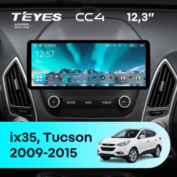 Штатная магнитола Teyes CC4 12.3" 6/64 Hyundai Tucson 2 (2009-2015) (авто без усилителя)