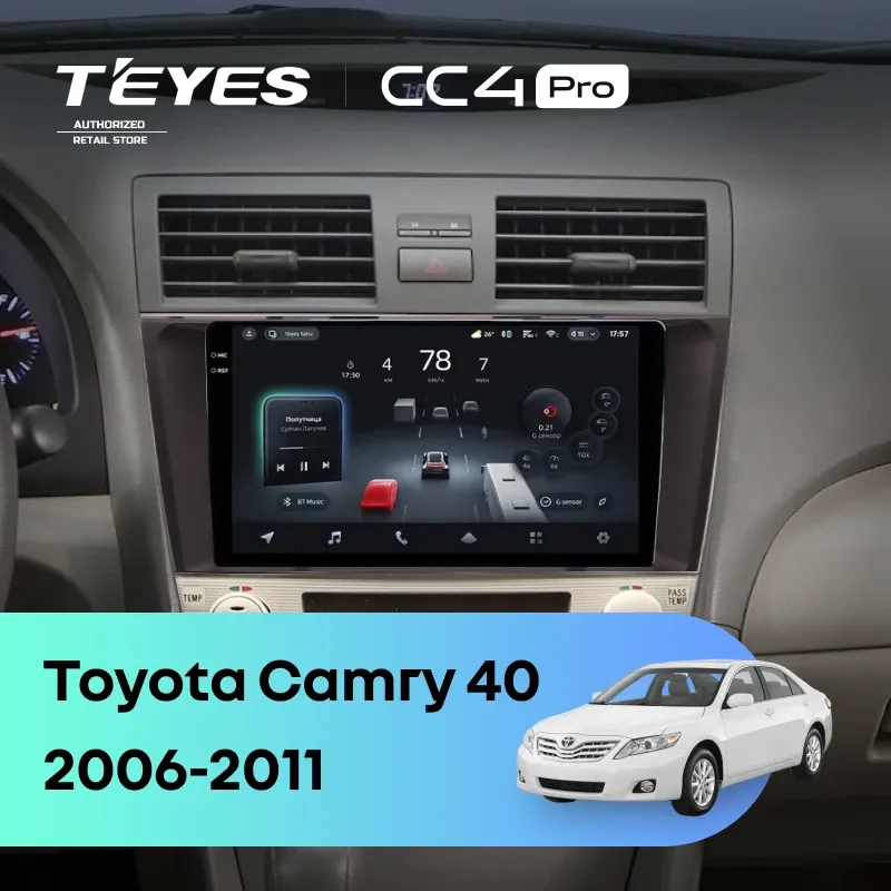 Штатная магнитола Teyes CC4 Pro 8/128 Toyota Camry 6 XV 40 (2006-2011) F3 (черная)