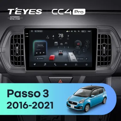 Штатная магнитола Teyes CC4 Pro 12/256 Toyota Passo 3 (2016-2021) Правый руль
