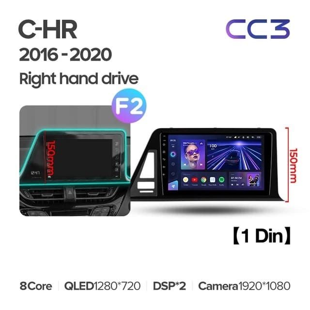 Штатная магнитола Teyes CC3 4/32 Toyota C-HR (2016-2020) F2 Правый руль