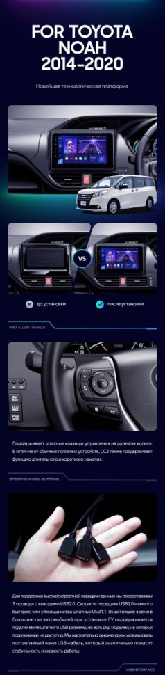 Штатная магнитола Teyes CC3 2K 4/32 Toyota Voxy III R80 (2014-2020) Правый руль