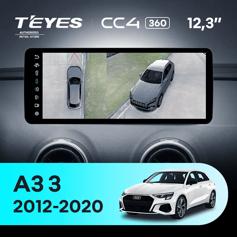 Штатная магнитола Teyes CC4 12.3" 360 6/64 Audi A3 3 8V (2012-2020)