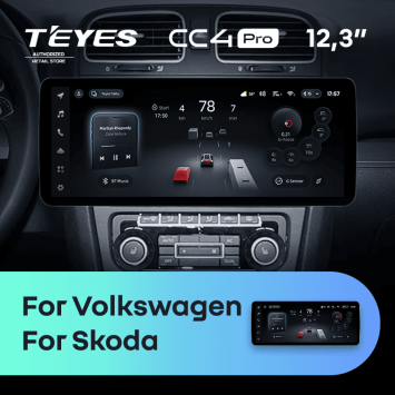 Штатная магнитола Teyes CC4 Pro 12.3" 12/256 Volkswagen Touran (2003-2015)