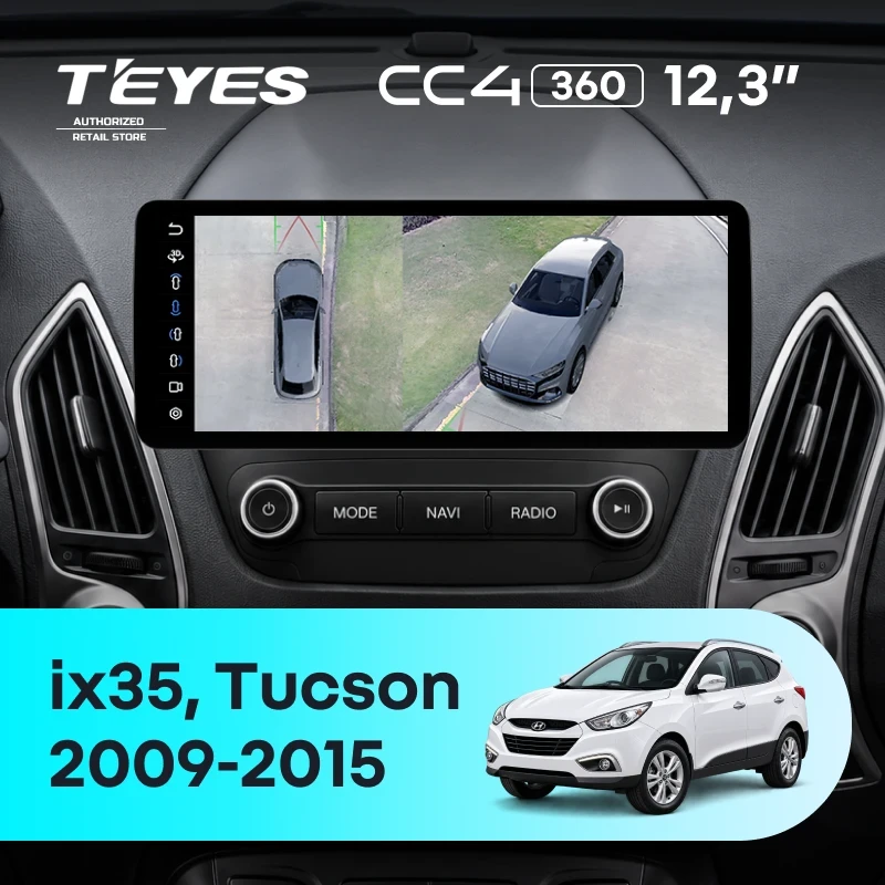 Штатная магнитола Teyes CC4 12.3" 360 6/64 Hyundai Tucson 2 (2009-2015) (авто без усилителя)