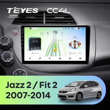 Штатная магнитола Teyes CC4L 6/64 с DTS Honda Fit 2 GE (2007-2014)
