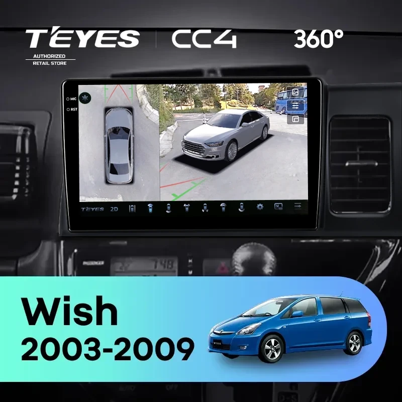Штатная магнитола Teyes CC4 360 6/64 Toyota Wish (2003-2009) F2 Правый руль
