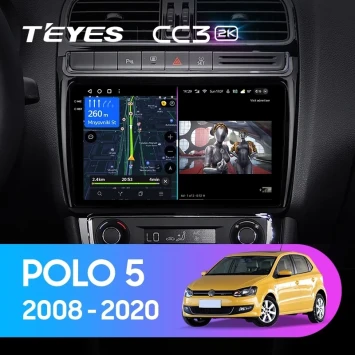 Штатная магнитола Teyes CC3 2K 360 6/128 Volkswagen Polo 5 (2008-2020) F1