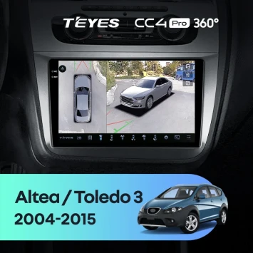 Штатная магнитола Teyes CC4 Pro 360 12/256 Seat Toledo 5P 3 (2004-2009) Правый руль