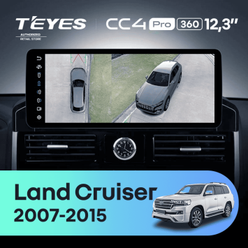 Штатная магнитола Teyes CC4 Pro 12.3" 360 12/256 Toyota Land Cruiser 200 (2007-2015) Тип-D