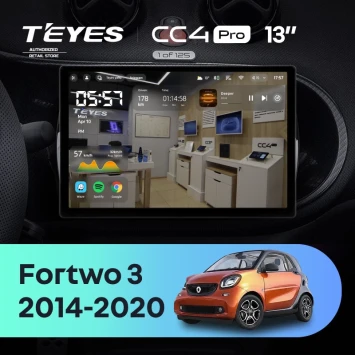 Штатная магнитола Teyes CC4 Pro 12/256 Mercedes-Benz Smart Fortwo 3 C453 A453 W453 (2014-2020) (13")