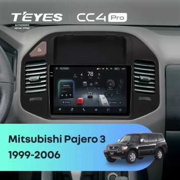 Штатная магнитола Teyes CC4 Pro 12/256 Mitsubishi Pajero 3 (1999-2006) (черная)