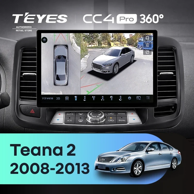 Штатная магнитола Teyes CC4 Pro 360 8/128 Nissan Teana J32 (2008-2013) Тип-B (11") F3