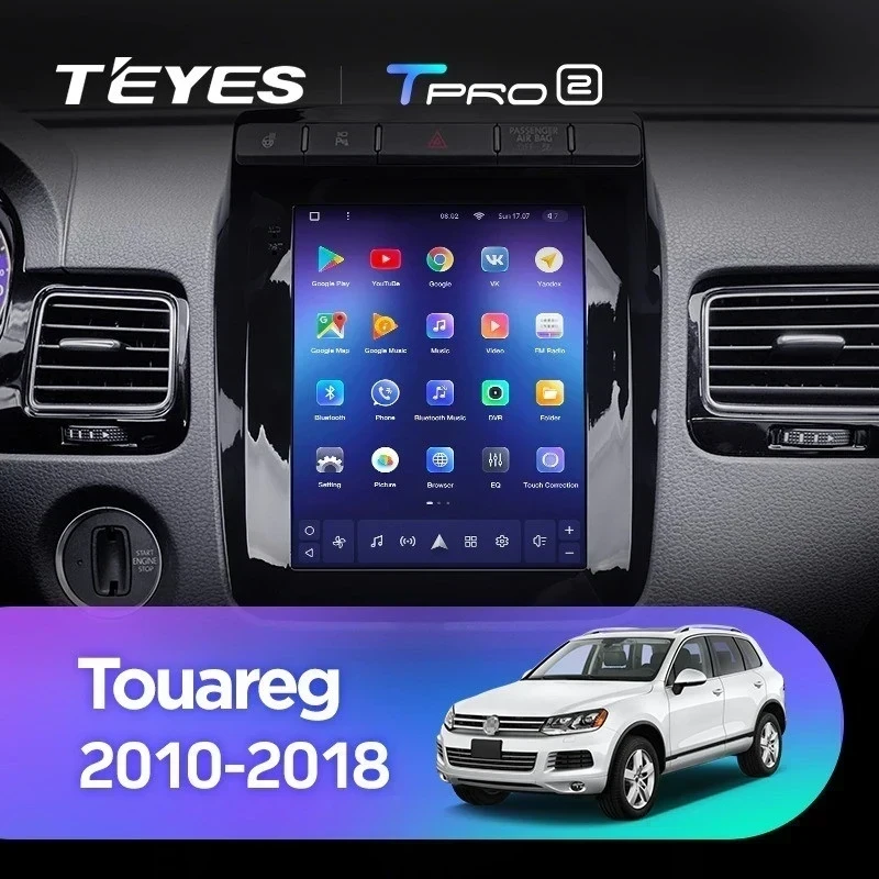 Штатная магнитола Tesla style Teyes TPRO 2 6/128 Volkswagen Touareg FL NF (2010-2018) Тип-A