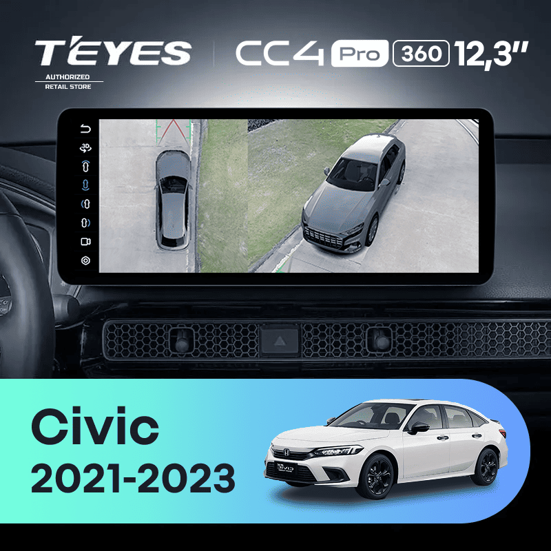 Штатная магнитола Teyes CC4 Pro 12.3" 360 8/128 Honda Civic FE FL (2021-2023)