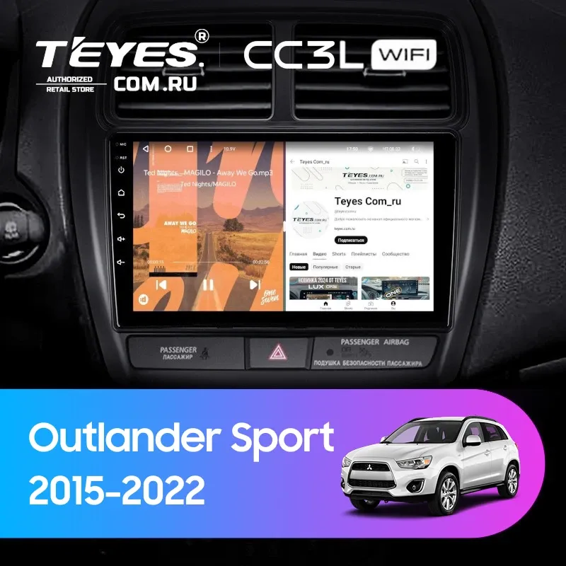 Штатная магнитола Teyes CC3L WiFi 2/32 Mitsubishi Outlander Sport (2015-2022) Тип-A