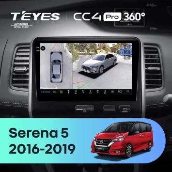 Штатная магнитола Teyes CC4 Pro 360 8/128 Nissan Serena 5 C27 (2016-2019) F2 правый руль