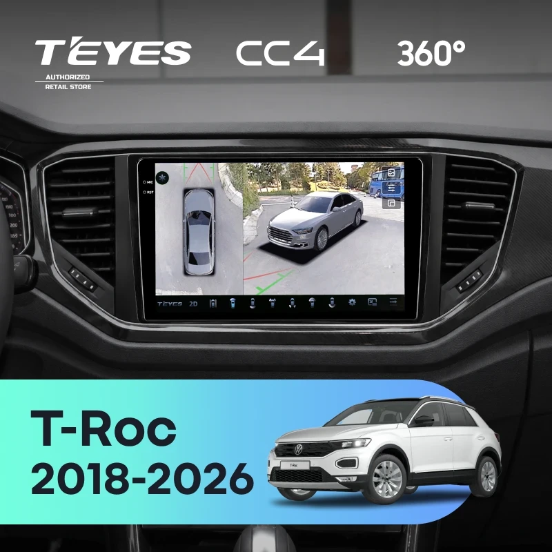 Штатная магнитола Teyes CC4 360 6/64 Volkswagen T-Roc (2018-2026) China