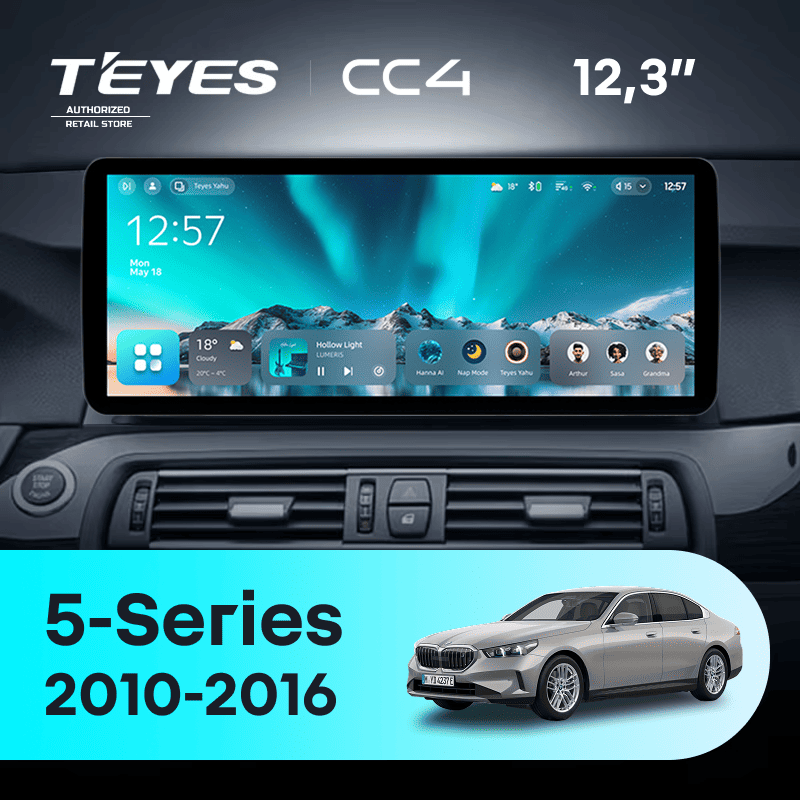 Штатная магнитола Teyes CC4 12.3" 8/128 BMW 5-Series F10 F11 (CIC) (2010-2016) Universal