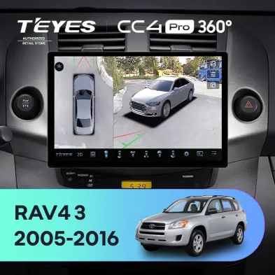 Штатная магнитола Teyes CC4 Pro 360 12/256 Toyota RAV4 3 XA30 (2005-2016) F1 (13")