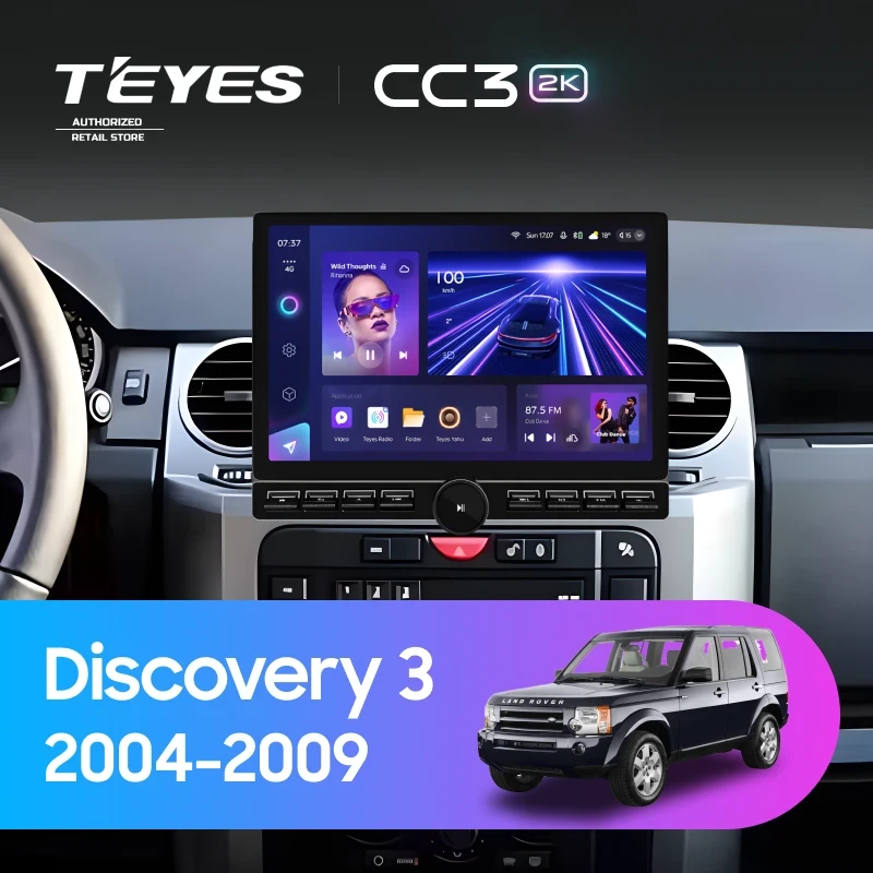 Штатная магнитола Teyes CC3 2K 6/128 Land Rover Discovery 3 (2004-2009) F2 (13" с кнопками)