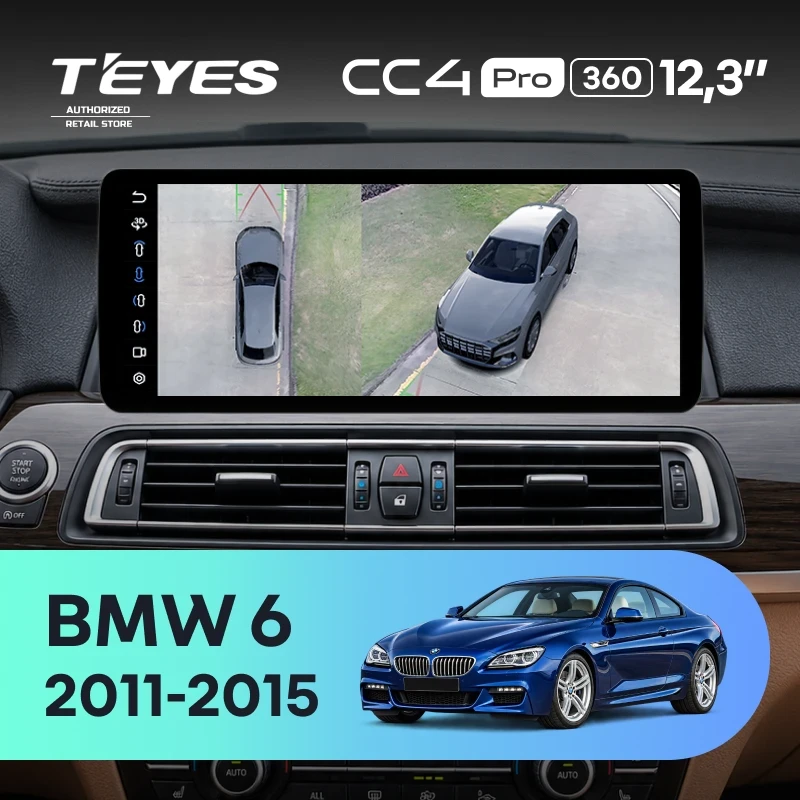 Штатная магнитола Teyes CC4 Pro 12.3" 360 12/256 BMW 6 (F06, F12, F13) (2011-2015) (NBT)