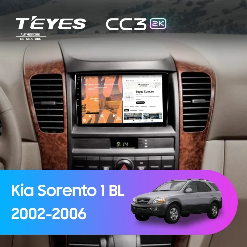 Штатная магнитола Teyes CC3 2K 6/128 Kia Sorento 1 BL (2002-2006)