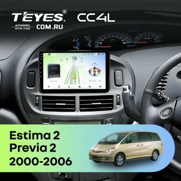 Штатная магнитола Teyes CC4L 4/64 Toyota Previa 2 (2000-2006) Правый руль