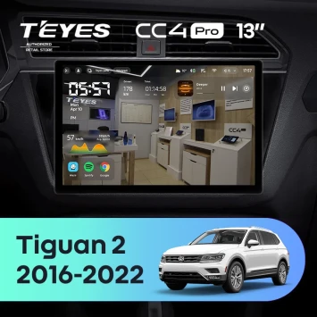 Штатная магнитола Teyes CC4 Pro 8/128 Volkswagen Tiguan 2 (2016-2022) Тип-A (13")