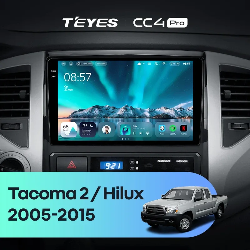 Штатная магнитола Teyes CC4 Pro 12/256 Toyota Tacoma 2 (2005-2015)
