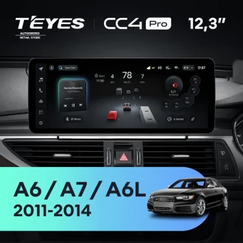 Штатная магнитола Teyes CC4 Pro 12.3" 8/128 Audi A7 4G (HN+R System) (2011-2014) Правый руль