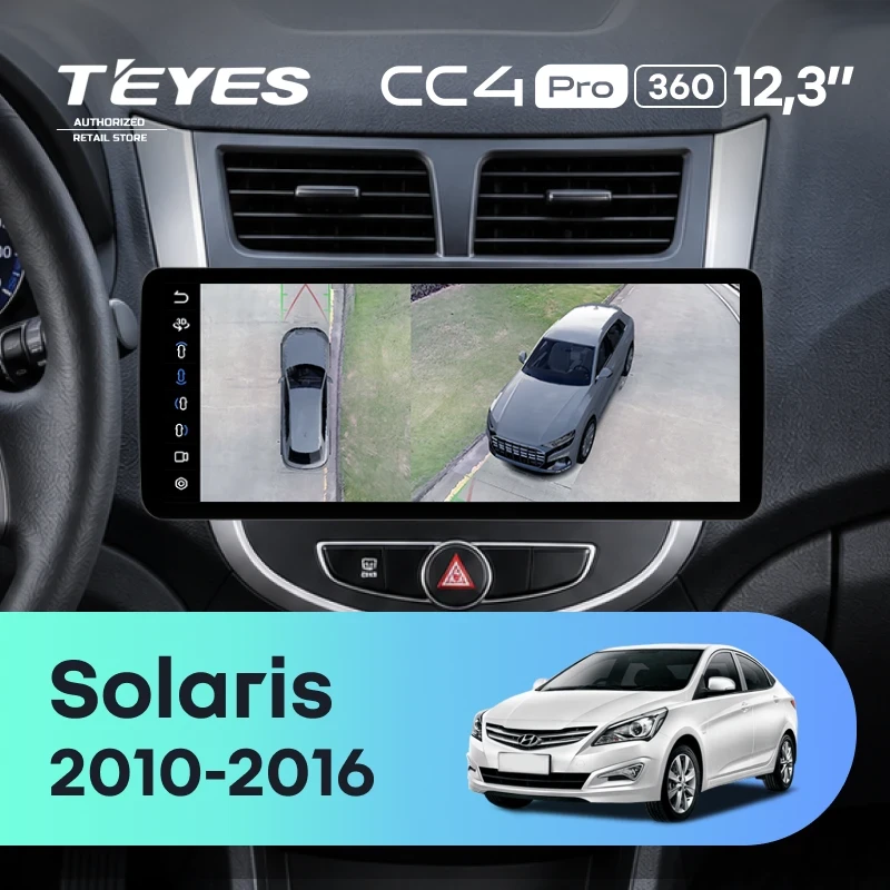 Штатная магнитола Teyes CC4 Pro 12.3" 360 8/128 Hyundai Solaris 1 (2010-2016) F1