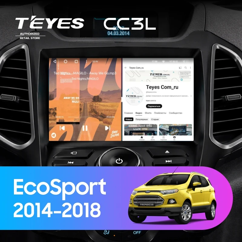 Штатная магнитола Teyes CC3L 4/64 Ford EcoSport (2014-2018) F2