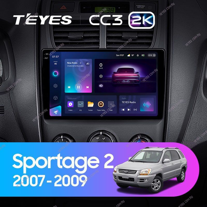 Штатная магнитола Teyes CC3 2K 360 6/128 Kia Sportage 2 (2007-2009)