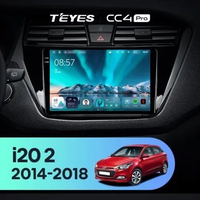 Штатная магнитола Teyes CC4 Pro 12/256 Hyundai i20 2 GB (2014-2018) Правый руль