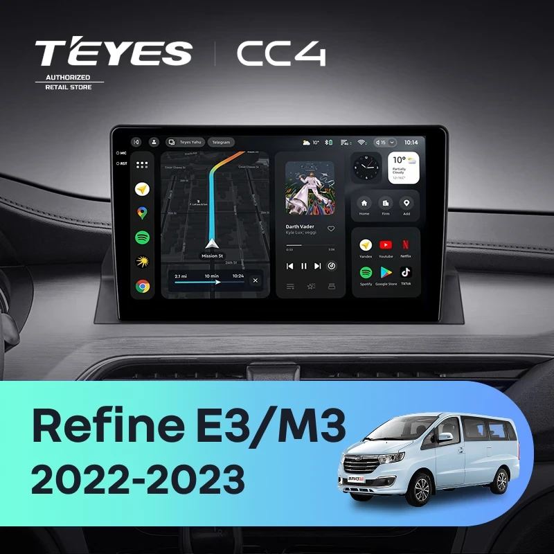 Штатная магнитола Teyes CC4 8/128 JAC Refine E3 M3 (2022-2023) (0din)