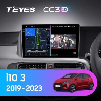 Штатная магнитола Teyes CC3 2K 360 6/128 Hyundai i10 3 (2019-2023) Правый руль
