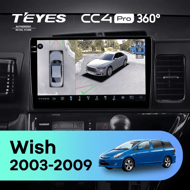 Штатная магнитола Teyes CC4 Pro 360 12/256 Toyota Wish (2003-2009) F2 Правый руль