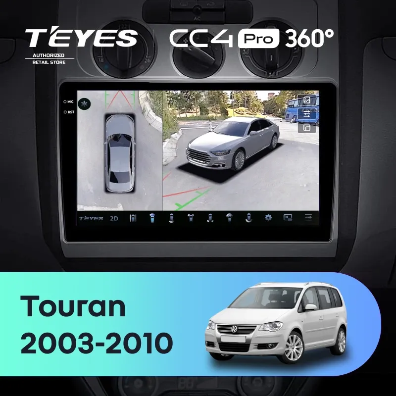Штатная магнитола Teyes CC4 Pro 360 8/128 Volkswagen Touran 1 (2003-2010) F2